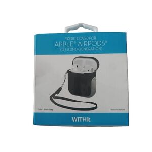 Black and Gray Sport Cover for Apple AirPods